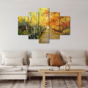 Obraz - Romantická alej pozdĺž vody, olejomaľba (150x105 cm)