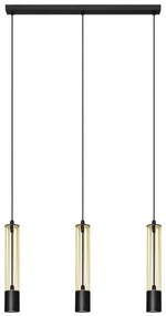 LED Luster na lanku BARS 3xGU10/4,8W/230V zlatá/čierna