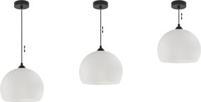 Závesné svietidlo Riffle 5, 1x biele sklenené tienidlo, b