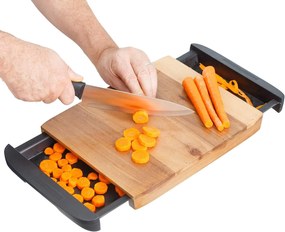 Kesper Krájacia doska, doštička, bambusová, s 2 miskami, CUTT2 - čierna