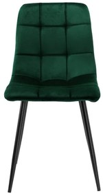 Jedálenská stolička DENVER zamatová, čierna / tmavozelená