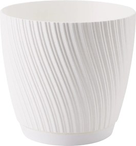 Kvetináč MIKA ECO RECYCLED s podstavcom 270 mm, biely*4544