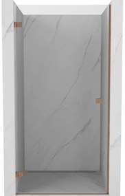 Mexen Lunar-B, Otočné ľavé sprchové dvere 95 cm, 8mm číre sklo, medený matný profil, 832-095-000-65-00-L