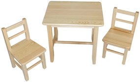 ČistéDrevo Drevený detský stolček so stoličkami