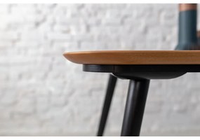 Jedálenský stôl z jaseňového dreva s čiernymi nohami Ragaba Contrast, 180 x 90 cm