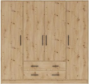 Šatník Smart 200 cm, artisan, zrkadlo