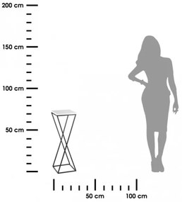 Stojan na kvety LOFT 70x24 cm čierna/biela