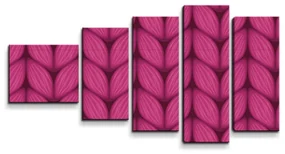 Sablio Obraz - 5-dílný Pletenie vo fuksiovej farbe - 100x60 cm
