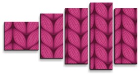Sablio Obraz - 5-dílný Pletenie vo fuksiovej farbe - 100x60 cm