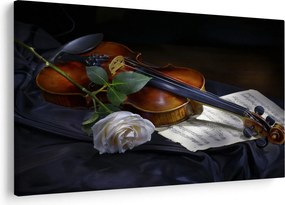 Obraz - Ruže a husle (90x60 cm)