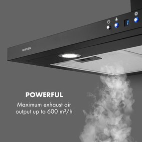 Klarstein Limelight, digestor, 90 cm, nástenný, 600 m³/h, čierny