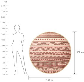 Butlers COLOUR CLASH Vonkajší koberec pruhy 150 cm - sv. červená/krémová