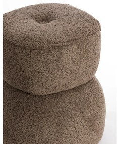 Hnedý taburet z textílie buklé Leyla – Light &amp; Living