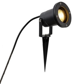 Priemyselný inteligentný bodový reflektor s hrotom čierny vrátane WiFi GU10 IP65 - Basic