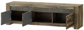 Televízny stolík Belveder 25 158 cm s LED osvetlením dub Stirling