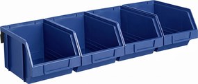 Oceľové lišty s plastovými boxmi, 4x box 146 x 237 x 124 mm