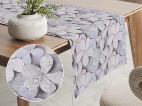 Biante Dekoračný behúň na stôl PML-032 Designové kvety na sivom 35x180 cm