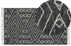 Bavlnený koberec 80 x 150 cm čierna/biela KHENIFRA Beliani
