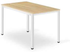 Kancelársky stôl TESA 120x60 s dubovou doskou v bielej farbe