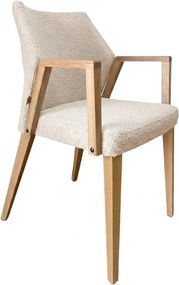 Čalúnené polo-kreslo ZORA s dubovými nohami a podrúčkami, 56x60x87 cm Catch-Me02