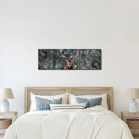 Obraz - Majestátnosť jeleňa (s hodinami) (90x30 cm)