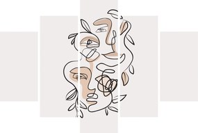 Obraz - Line art tváre (150x105 cm)