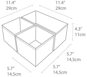 Súprava 3 béžových organizérov Bigso Box of Sweden Drawer