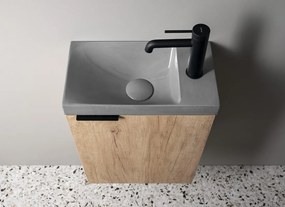 Sapho Sapho, AGOS betónové umývadlo 40x22cm, ľavé/pravé, šedá lesklá, AS40017