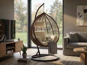 Hnedé závesné kreslo KOKON