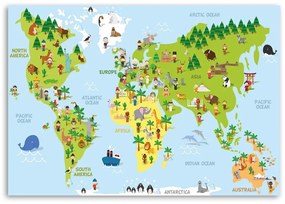 Gario Obraz na plátne Vzdelávacia mapa Rozmery: 120 x 80 cm