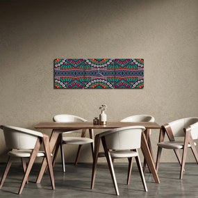 Obraz ornamentálne abstrakcie (s hodinami) (90x30 cm)
