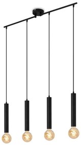 Briloner - Luster na lanku LONGA 4xE27/60W/230V čierna