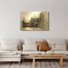 Obraz - Skica mestečka (90x60 cm)