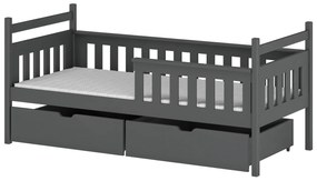 Detská posteľ 90 x 190 cm Emelda (s roštom a úl. priestorom) (grafit). Vlastná spoľahlivá doprava až k Vám domov. 1012866