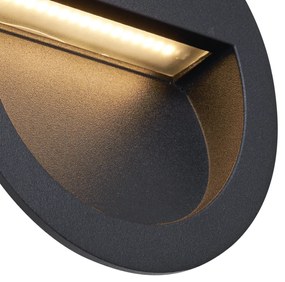 Moderné zapustené nástenné svietidlo čierne vrátane LED IP65 - Gem