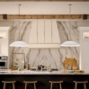 Kichler KL-DELAROSA-P-WH - Luster na reťazi DELAROSA 1xE27/60W/230V biela/mosadz