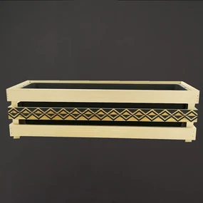 AMADEA Drevený obal na kvetináč s motívom kosoštvorcov, 62x21,5x17cm