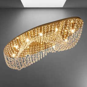 LED stropnica LUXERA 62441 GOLD ELIPTHON krištáľ 85CM