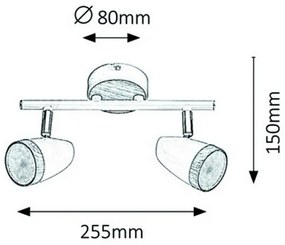 Rabalux 5565 - LED Bodové svietidlo KAREN 2xLED/4W/230V