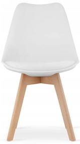 Jedálenská zostava TODI 80cm okrúhly stolový set biely+ 4 stoličky MARK biele