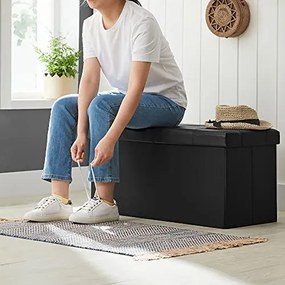 Taburetka, ekokoža, 38x76x38cm, čierna