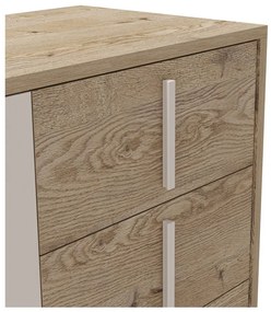 Nízka komoda v dekore duba v sivo-prírodnej farbe 140x80 cm Millay – Marckeric