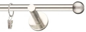 Dekorstudio Niklová jednoradová garniža GUĽA 19mm Dĺžka: 220cm, Typ uchytenia: Držiak modern, Typ príslušenstva: Krúžky tiché so štipcami