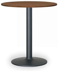 Konferenčný stolík FILIP II, priemer 80 cm, čierna podnož, orech