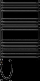Mexen Apollo, elektrické vykurovacie teleso 860x550 mm + vykurovacia tyč 600 W, čierna, W117-0860-550-2600-70