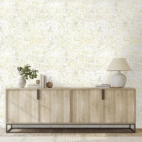 Tapeta zlaté bodky na bielom pozadí