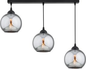 Brilagi - Luster na lankách DIOR 3xE27/60W/230V čierna/dymová sivá