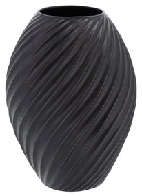 Čierna porcelánová váza Morsø River, výška 26 cm