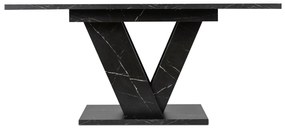 JAKS Jedálenský stôl Clark 120 cm čierny mramor glamour