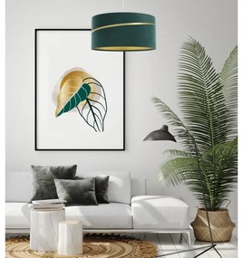 Luster na lanku SWING 1xE27/60W/230V zelená/zlatá